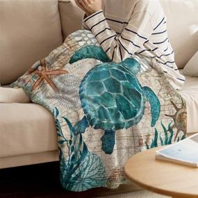 img 2 attached to 🐢 Twin Size Flannel Fleece Bed Blanket: Sea Turtle Underwater World - Lightweight, Cozy, and Soft Throw for Bedroom, Sofa, or Couch - Perfect Warmth and Comfort for Women and Men (39x49in)