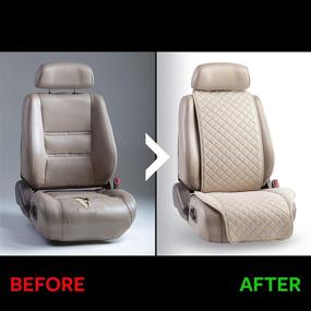 img 1 attached to 🚗 IVICY Linen Car Seat Cover: Soft & Breathable Front Premium Cover for All Seasons - Non-Slip Protector - Universal Fit for Most Automotive, Van, SUV, Truck - 1 Unit