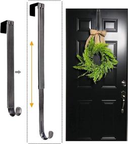 img 4 attached to LBSUN Wreath Hanger - Over The Door Wreath Hook/Holder for Christmas, Adjustable (Nickel, 20 lbs)