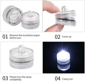 img 1 attached to 🕯️ JINHEZO Waterproof Wedding Underwater Battery Submersible Flameless LED Tea Light 36 Pack White - Perfect for Seasonal & Festival Celebrations, with 100 Hours of Light