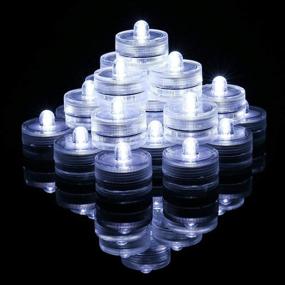 img 4 attached to 🕯️ JINHEZO Waterproof Wedding Underwater Battery Submersible Flameless LED Tea Light 36 Pack White - Perfect for Seasonal & Festival Celebrations, with 100 Hours of Light