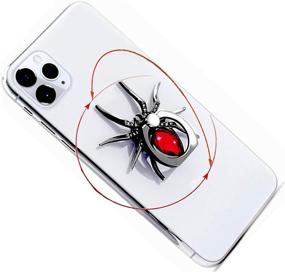 img 4 attached to 🕷️ "Спайдер" - держатель для пальца с кольцом ETRY на телефон: роскошный алмазный хват для всех смартфонов и планшетов