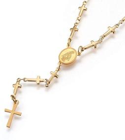 img 2 attached to 📿 Stainless Steel Rosary Necklace with Enamel for Girls - LZD Jewelry