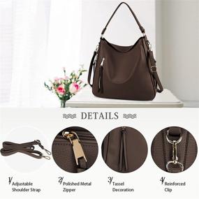 img 1 attached to 👜 Waterproof Leather Handbags: Shoulder Crossbody, Wallets, and Satchels for Women