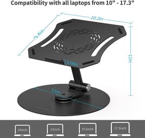 img 1 attached to 🖥️ TRYAST Adjustable Laptop Stand: 360 Rotating, Foldable Portable Computer Stand, Ergonomic Aluminum Riser, MacBook Air Pro/ Dell XPS Compatible, 10"-17" Notebooks (Black)