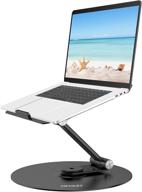 🖥️ tryast adjustable laptop stand: 360 rotating, foldable portable computer stand, ergonomic aluminum riser, macbook air pro/ dell xps compatible, 10"-17" notebooks (black) logo