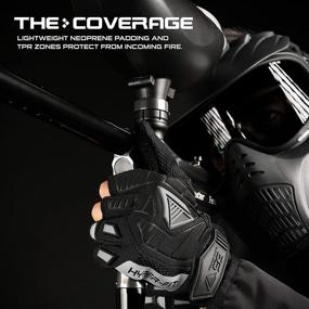 img 2 attached to 🧤 Glove Station Hyper-Fit Tactical Paintball Shooting Gloves: Padded, Grip-enhanced 2 Fingerless Design for Hunting, Hiking, Airsoft & More!