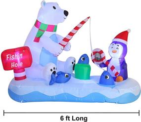 img 2 attached to Joiedomi 6 Foot Long Inflatable Fishing Hole Sign with Polar 🐻 Bear Fishing and Built-in LEDs - Ideal for Christmas Party and Garden Decorations