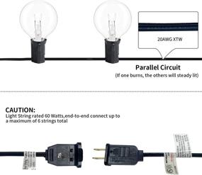 img 2 attached to 🏮 Simcasa 25Ft Outdoor Patio String Lights with Glass Bulbs - IP44 Waterproof, Connectable Edison Lights for Halloween, Bistro, Porch, Backyard Party, Wedding (Warm White)