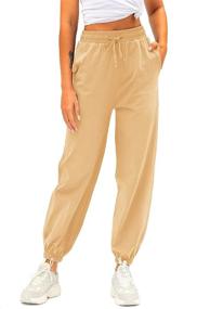 img 2 attached to Sweatpants Waisted Pockets Athletic Joggers Sports & Fitness and Team Sports