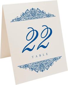 img 3 attached to Paisley Wedding Table Numbers: Elegant, Customizable Colors, 1-20, Double Sided, Versatile for Events & Restaurants - Made in USA