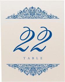 img 1 attached to Paisley Wedding Table Numbers: Elegant, Customizable Colors, 1-20, Double Sided, Versatile for Events & Restaurants - Made in USA