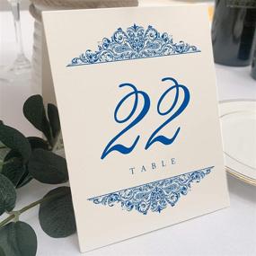 img 4 attached to Paisley Wedding Table Numbers: Elegant, Customizable Colors, 1-20, Double Sided, Versatile for Events & Restaurants - Made in USA