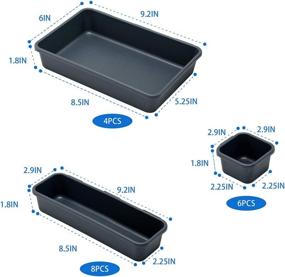 img 3 attached to Набор органайзеров для ящиков из 18 предметов для офиса, ванной комнаты, комода - набор контейнеров для хранения с вкладными перегородками: продукт BYCY.