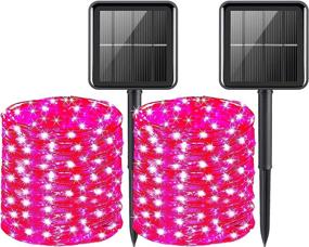 img 4 attached to ✨ Enhance Your Outdoor Decor with AcaJoe Outdoor Solar String Lights - 2 Pack 40 Ft of 120 LED 8 Modes Fairy Lights Waterproof for Garden, Patio, Yard, Party, Wedding & Camping