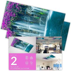 img 4 attached to 🌊 Octo Lights - 2x4 Flexible Decorative Fluorescent Light Covers - Waterfall - 2-Pack - Ideal for Classrooms and Offices - Waterfall 009