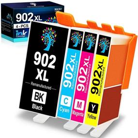 img 4 attached to 🖨️ H&amp;BO TOPMAE Compatible Ink Cartridge Replacement for HP OfficeJet Pro 902XL 902 XL Printer (4 Pack)