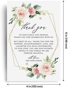 img 1 attached to 🌸 Bliss Collections Geo Floral Thank You Cards for Wedding Place Settings, Receptions, Parties & Events, Complementing Party Theme, Table Centerpiece Decor, 4 x 6