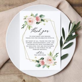 img 3 attached to 🌸 Bliss Collections Geo Floral Thank You Cards for Wedding Place Settings, Receptions, Parties & Events, Complementing Party Theme, Table Centerpiece Decor, 4 x 6