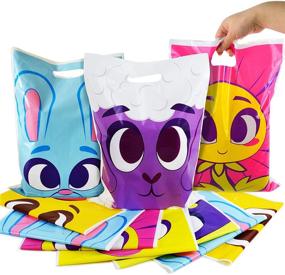 img 3 attached to 72 Easter Large Plastic Tote Bags for Egg Hunt & Kids Party Favor - Goodie Treat Gift Bags, Easter Party Supplies