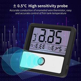 img 1 attached to 🌡️ Capetsma Aquarium Thermometer: Digital Fish Tank Temperature Recorder with Large LCD Screen for 24-hour High & Low Water Temperature Tracking