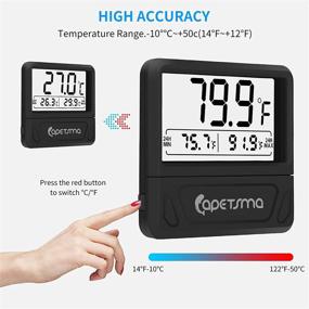 img 2 attached to 🌡️ Capetsma Aquarium Thermometer: Digital Fish Tank Temperature Recorder with Large LCD Screen for 24-hour High & Low Water Temperature Tracking