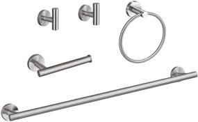 img 4 attached to High-Quality USHOWER Brushed Nickel Bathroom Hardware 🛁 Set: 24-Inch Towel Bar, SUS304 Stainless Steel, 5-Piece Set