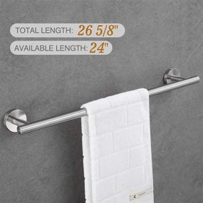 img 3 attached to High-Quality USHOWER Brushed Nickel Bathroom Hardware 🛁 Set: 24-Inch Towel Bar, SUS304 Stainless Steel, 5-Piece Set