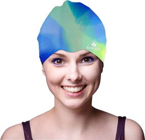 img 3 attached to 🏊 Water Gear Silicone Adult Swim Cap - Enhance Performance with Flexible, Waterproof Design - Ideal for Women, Men, and Teens - Perfect for Short and Long Hair - Triathlons, Swimmers, and Athletes