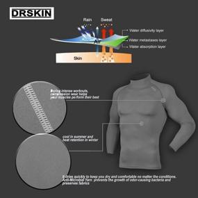 img 2 attached to 🏋️ DRSKIN Men's Long Sleeve Compression Shirts Top for Sports Workout Running Athletic Baselayer, Dry Thermal Winter Performance