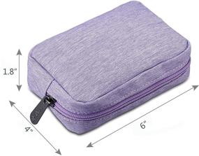 img 3 attached to 🔮 Compact Purple Canvas Zippered Bag: E-Tree 7 inch Mini Travel Makeup Case, Electronics Organizer, and Coin Purse
