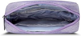 img 1 attached to 🔮 Compact Purple Canvas Zippered Bag: E-Tree 7 inch Mini Travel Makeup Case, Electronics Organizer, and Coin Purse