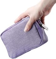 🔮 compact purple canvas zippered bag: e-tree 7 inch mini travel makeup case, electronics organizer, and coin purse logo