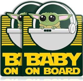 img 4 attached to 👶 Adorable Baby Yoda on Board Vinyl Stickers for Car or Truck, Baby on Board Car Decal for Cars, Window or Bumper (2 Pack) Baby Yoda Car Window Decal