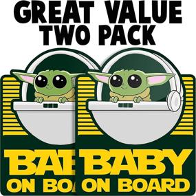 img 1 attached to 👶 Adorable Baby Yoda on Board Vinyl Stickers for Car or Truck, Baby on Board Car Decal for Cars, Window or Bumper (2 Pack) Baby Yoda Car Window Decal