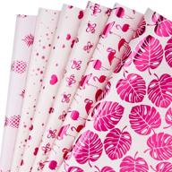 🎁 vibrant pink and fuschia foil-printed wrapping paper sheets: ideal for birthdays, holidays, parties, and baby showers! logo