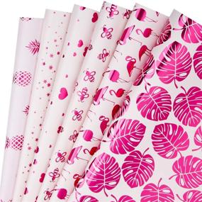 img 4 attached to 🎁 Vibrant Pink and Fuschia Foil-printed Wrapping Paper Sheets: Ideal for Birthdays, Holidays, Parties, and Baby Showers!