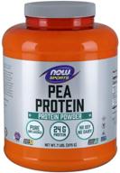 🍃 now sports nutrition natural unflavored pea protein powder, 24g fast absorbing, 7lb beige container logo