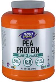 img 4 attached to 🍃 NOW Sports Nutrition Natural Unflavored Pea Protein Powder, 24g Fast Absorbing, 7lb Beige Container