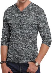 img 3 attached to CHAKTON Henley Athletic T Shirt Collarless