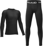 👕 telaleo youth compression shirts - boys' and girls' long sleeve undershirt for sports performance, moisture wicking baselayer - available in 1/2/5 pack logo