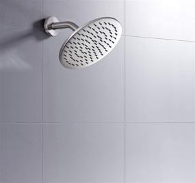 img 3 attached to 🚿 Premium ALL METAL 8 Inch Rain Shower Head in Brushed Nickel | High Flow 2.5 GPM Rainfall Showerhead – Pressure Optimization Included | Versatile Installation for Wall, Overhead or Ceiling Mount