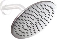 🚿 premium all metal 8 inch rain shower head in brushed nickel | high flow 2.5 gpm rainfall showerhead – pressure optimization included | versatile installation for wall, overhead or ceiling mount logo