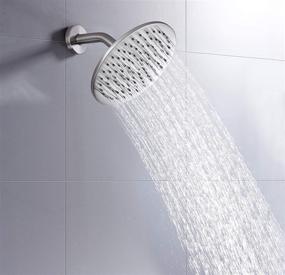 img 2 attached to 🚿 Premium ALL METAL 8 Inch Rain Shower Head in Brushed Nickel | High Flow 2.5 GPM Rainfall Showerhead – Pressure Optimization Included | Versatile Installation for Wall, Overhead or Ceiling Mount