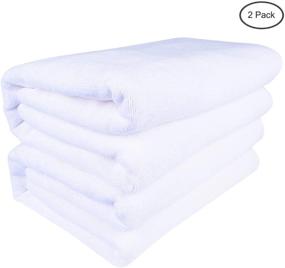 img 3 attached to 🛀 2 Pack Microfiber Bath Towels - Oversized Extra Large Bath Sheets (32 x 71 Inch) - Super Absorbent, Quick Drying, Soft for Body Bathroom Travel - White