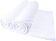 🛀 2 pack microfiber bath towels - oversized extra large bath sheets (32 x 71 inch) - super absorbent, quick drying, soft for body bathroom travel - white logo