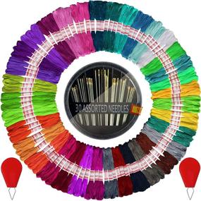 img 4 attached to 🧵 105-Piece LE PAON Embroidery Floss - Cross Stitch Threads for Friendship Bracelets & Crafts - Includes 30 Embroidery Needles and 2 Needle Threaders