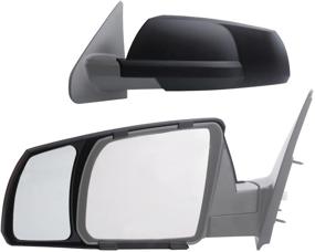 img 1 attached to 🔍 Snap-on Black Towing Mirror Pair for Toyota Tundra/Sequoia - Fit System 81300