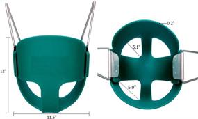 img 1 attached to 👶 JOYMOR Детская качалка - с высокой спинкой и полным ведром сиденья, с дополнительно длинной цепью и карабинами - зеленая - полностью собрана - наружная качалка для детей