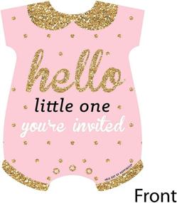 img 2 attached to 🎀 Big Dot of Happiness Hello Little One - Pink and Gold - Shaped Fill-In Invitations - Girl Baby Shower - 12 Cards with Envelopes